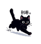 ドット絵 黒猫 40種 定番フレーズ クロネコ（個別スタンプ：9）