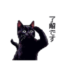 ドット絵 黒猫 40種 定番フレーズ クロネコ（個別スタンプ：12）