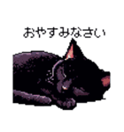 ドット絵 黒猫 40種 定番フレーズ クロネコ（個別スタンプ：23）