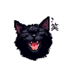 ドット絵 黒猫 40種 定番フレーズ クロネコ（個別スタンプ：25）