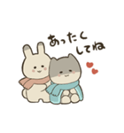 寒がりねことうさぎ（個別スタンプ：3）