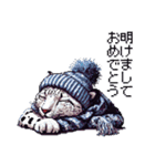 ドット絵 ユキヒョウ 冬 40種（個別スタンプ：20）