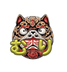 犬顔の達磨スタンプ16個【DARUMA- MA】犬顔（個別スタンプ：8）