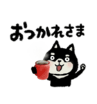 【でか文字】冬の黒い柴犬さん/大人丁寧（個別スタンプ：29）