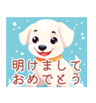 真冬の白い子犬たち＊毎日使えるスタンプ（個別スタンプ：40）