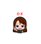 女性茶髪つり目（個別スタンプ：2）