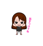 女性茶髪つり目（個別スタンプ：7）