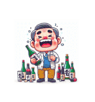 お酒を飲むカッコいいおじさま達（個別スタンプ：3）