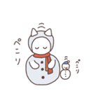 冬が来た！しろねこ ときどき雪だるま（個別スタンプ：7）