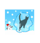 【動く】家族連絡☆シンプル黒猫・冬（個別スタンプ：17）
