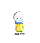 【友達用】冬ユキの女の子（元気多め雪遊び（個別スタンプ：3）