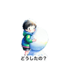 【友達用】冬ユキの女の子（元気多め雪遊び（個別スタンプ：33）