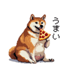 ドット絵 食べる柴犬 食欲旺盛 40種（個別スタンプ：2）