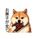 ドット絵 食べる柴犬 食欲旺盛 40種（個別スタンプ：24）