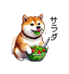 ドット絵 食べる柴犬 食欲旺盛 40種（個別スタンプ：25）