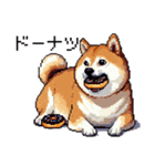 ドット絵 食べる柴犬 食欲旺盛 40種（個別スタンプ：29）