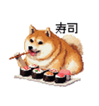 ドット絵 食べる柴犬 食欲旺盛 40種（個別スタンプ：31）