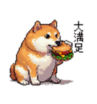 ドット絵 食べる柴犬 食欲旺盛 40種（個別スタンプ：36）