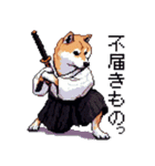 ドット絵 柴犬 侍 サムライしばいぬ（個別スタンプ：24）