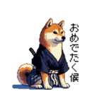 ドット絵 柴犬 侍 サムライしばいぬ（個別スタンプ：33）