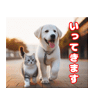 可愛い白い犬と猫（個別スタンプ：19）