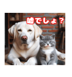 可愛い白い犬と猫（個別スタンプ：28）