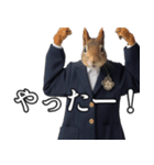 ⚫学生服を着た動物学園（個別スタンプ：18）