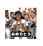 ソフトボール グリッター女子（個別スタンプ：4）