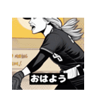 ソフトボール グリッター女子（個別スタンプ：7）