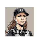 ソフトボール グリッター女子（個別スタンプ：8）