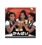 ソフトボール グリッター女子（個別スタンプ：19）