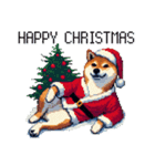 ドット絵 サンタ 柴犬 クリスマス 40種 冬（個別スタンプ：2）