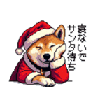 ドット絵 サンタ 柴犬 クリスマス 40種 冬（個別スタンプ：4）