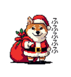 ドット絵 サンタ 柴犬 クリスマス 40種 冬（個別スタンプ：9）