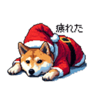 ドット絵 サンタ 柴犬 クリスマス 40種 冬（個別スタンプ：10）