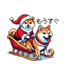 ドット絵 サンタ 柴犬 クリスマス 40種 冬（個別スタンプ：15）