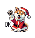 ドット絵 サンタ 柴犬 クリスマス 40種 冬（個別スタンプ：17）