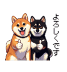 ドット絵 なかよし 柴犬 黒柴 40種（個別スタンプ：5）