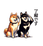 ドット絵 なかよし 柴犬 黒柴 40種（個別スタンプ：6）