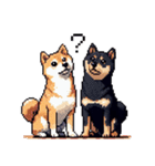 ドット絵 なかよし 柴犬 黒柴 40種（個別スタンプ：16）