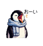 ドット絵 ペンギン 冬支度 40種 冬 定番（個別スタンプ：35）