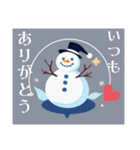 キツネと雪だるま（個別スタンプ：8）