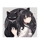 黒猫と少女（個別スタンプ：31）