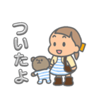 女の子とくまのかわいいスタンプ（個別スタンプ：8）