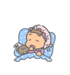 女の子とくまのかわいいスタンプ（個別スタンプ：10）