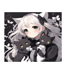 黒猫と猫耳少女（個別スタンプ：8）