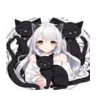 黒猫と猫耳少女（個別スタンプ：10）