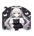 黒猫と猫耳少女（個別スタンプ：20）