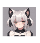 黒猫と猫耳少女（個別スタンプ：24）