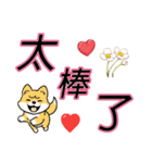 大きな文字でかわいい柴犬の日常セリフ（個別スタンプ：16）